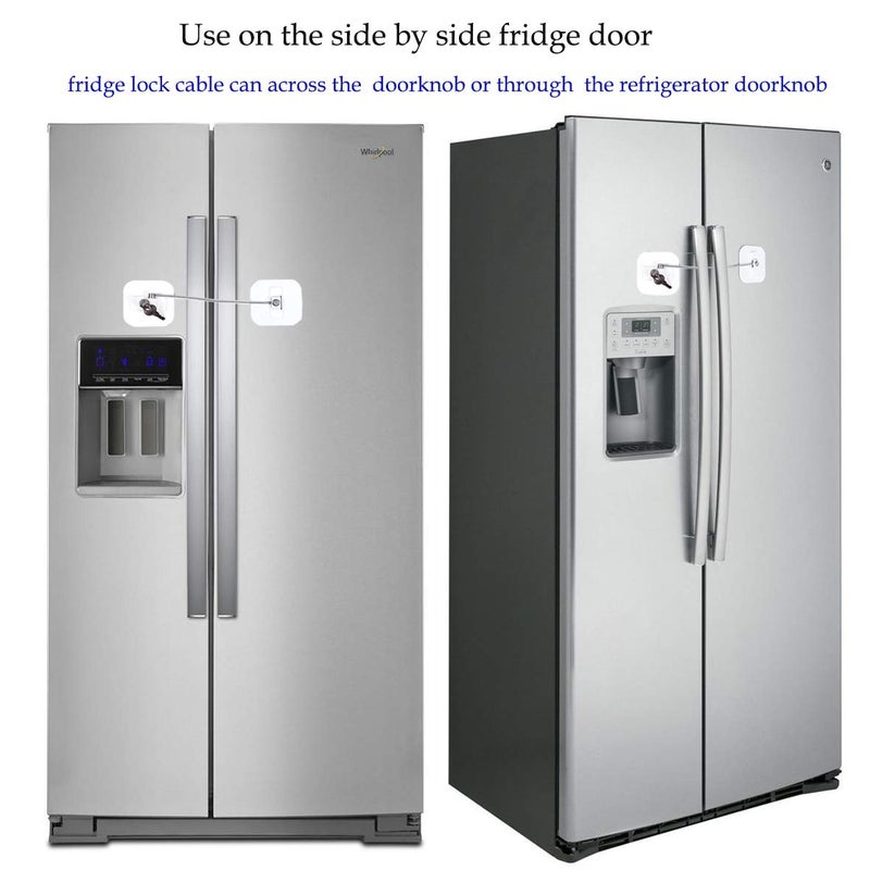 BAOWEIJD Fridge Lock,Refrigerator Locks,Freezer Lock with Key for Child Safety,Locks to Lock Fridge and Cabinets,White Fridge Lock - Image 5